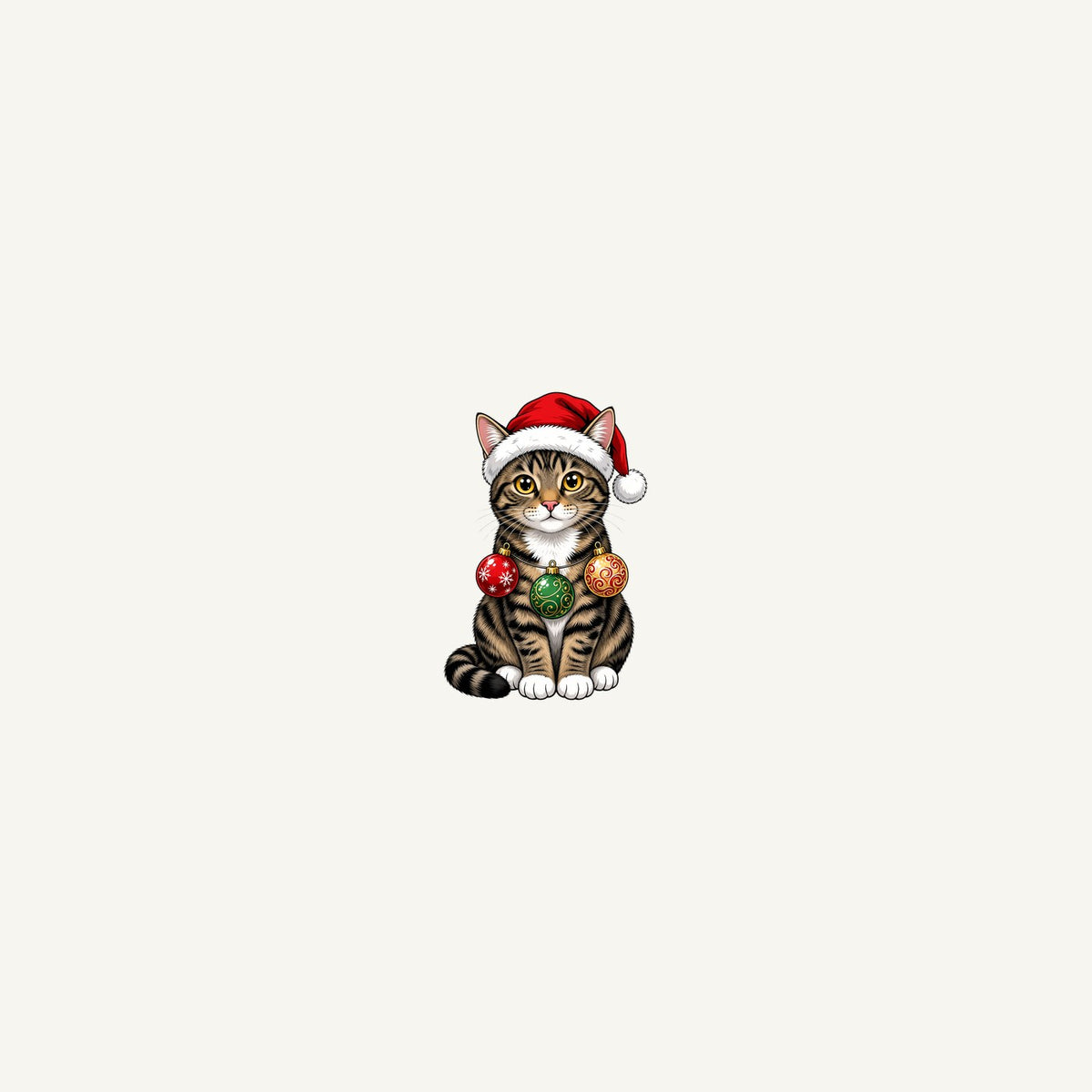 Tabby Cat Christmas Personalised Beach Towel