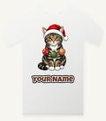Tabby Cat Christmas Personalised Christmas T-Shirt and Hoodie