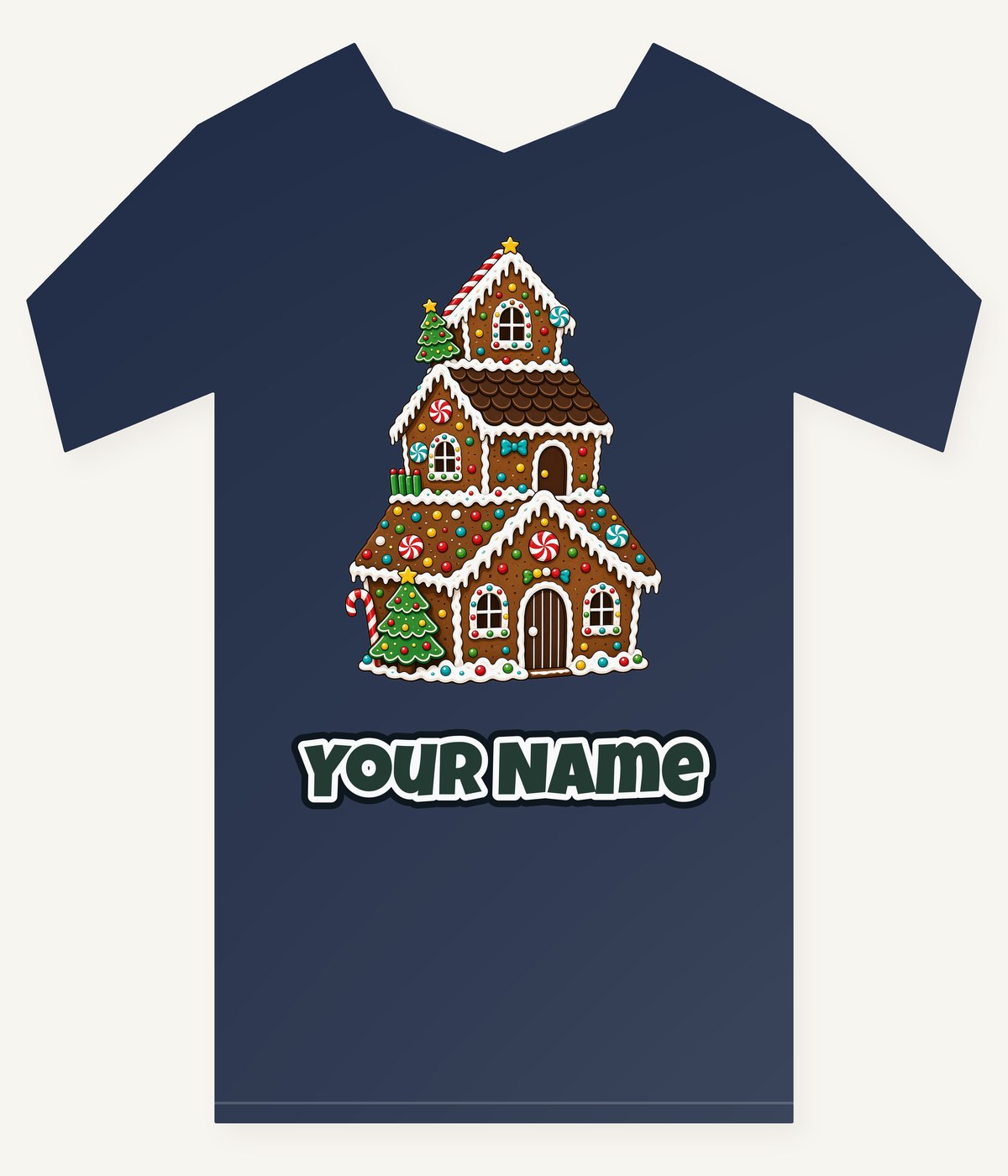 Tall Gingerbread Lolly House Personalised Kids Tee and Baby Bodysuit