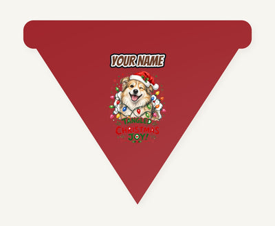Tangled Christmas Lights Dog Personalised Christmas Dog Bandana