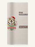 Tangled Christmas Lights Dog Personalised Beach Towel