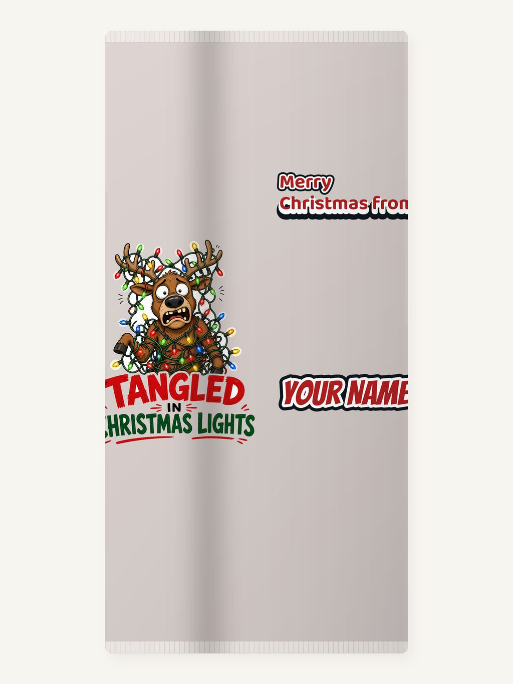 Tangled in Christmas Lights Personalised Beach Towel