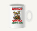 Tangled in Christmas Lights Personalised Christmas Mug