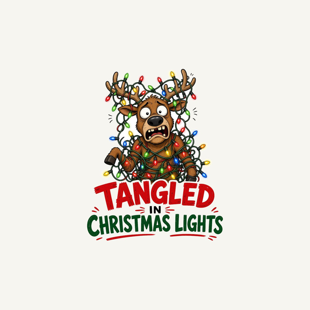 Tangled in Christmas Lights Personalised Christmas Mug