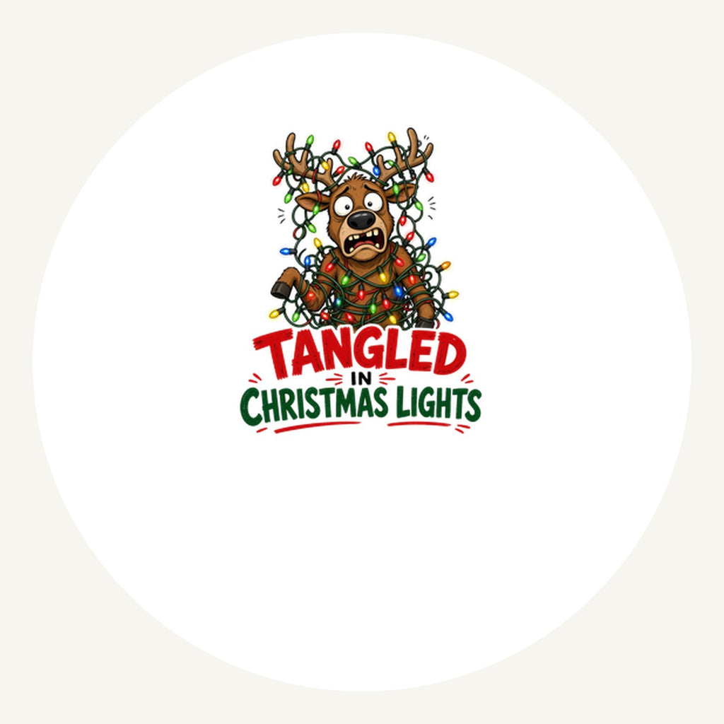 Tangled in Christmas Lights Personalised Pewter Christmas Ornament