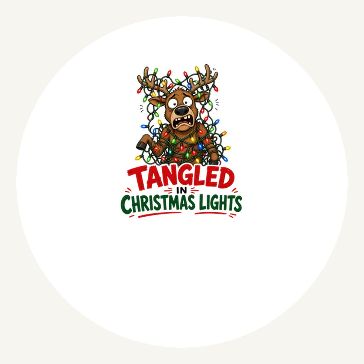 Tangled in Christmas Lights Personalised Pewter Christmas Ornament