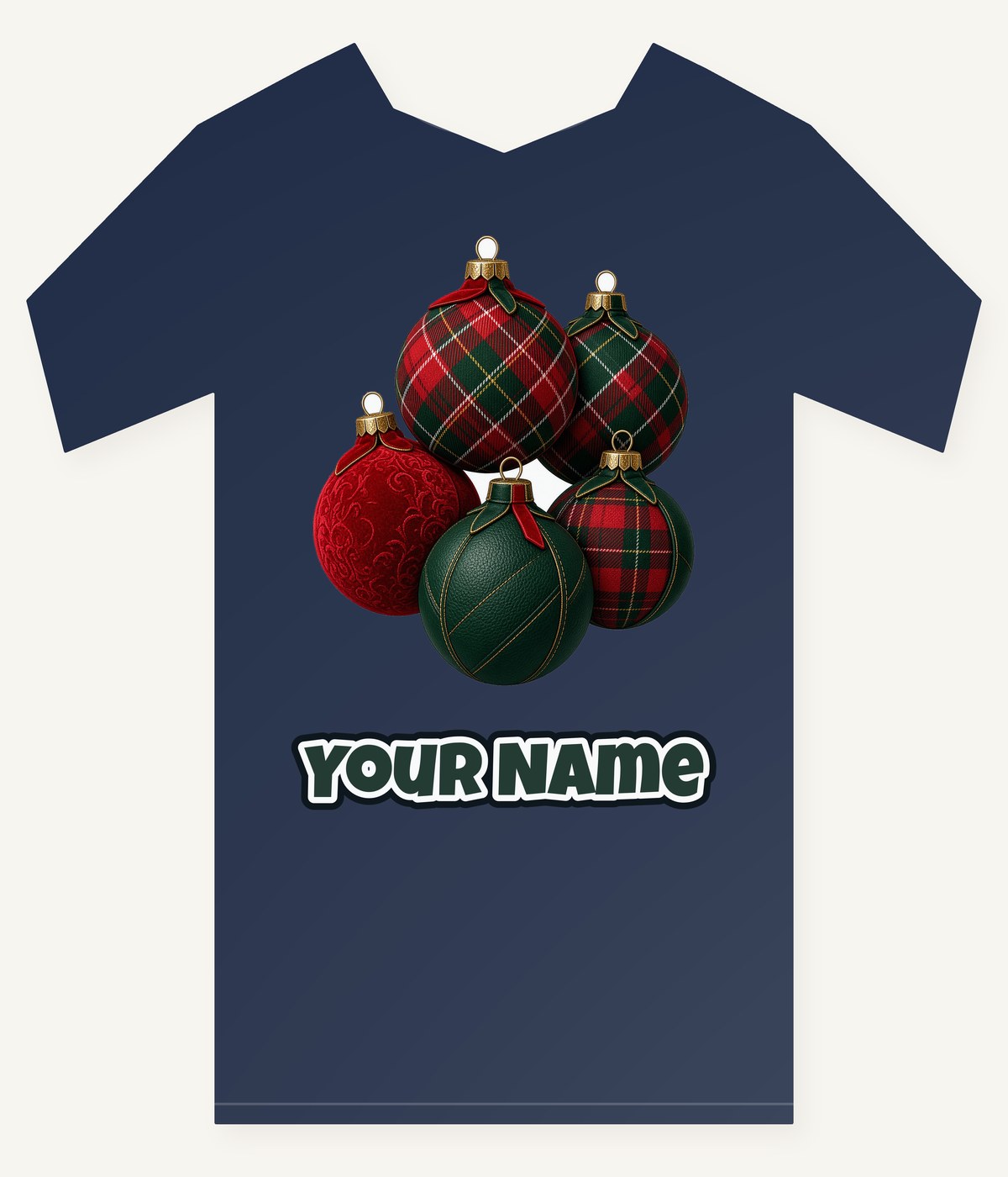 Tartan Bauble Cluster Personalised Kids Tee and Baby Bodysuit