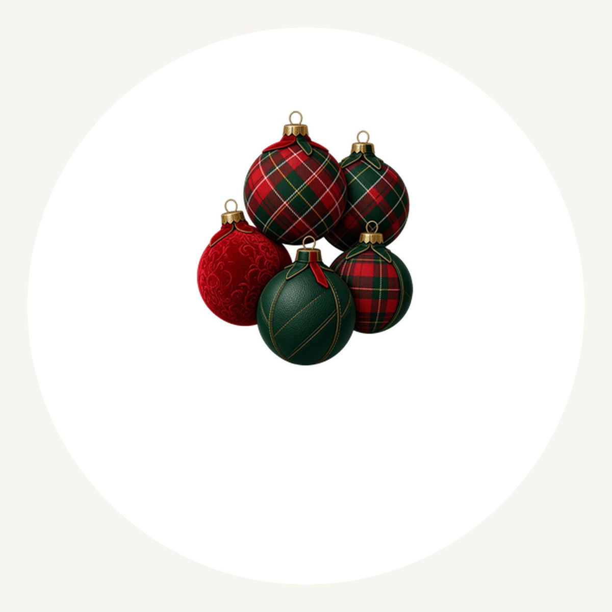 Tartan Bauble Cluster Personalised Pewter Christmas Ornament