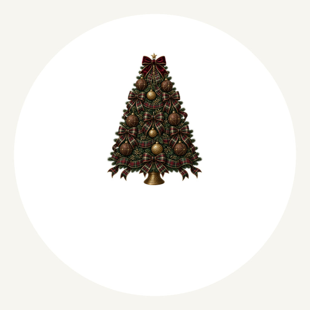 Tartan Bow Christmas Tree Personalised Pewter Christmas Ornament