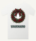 Tartan Bow Pine Wreath Personalised Christmas T-Shirt and Hoodie