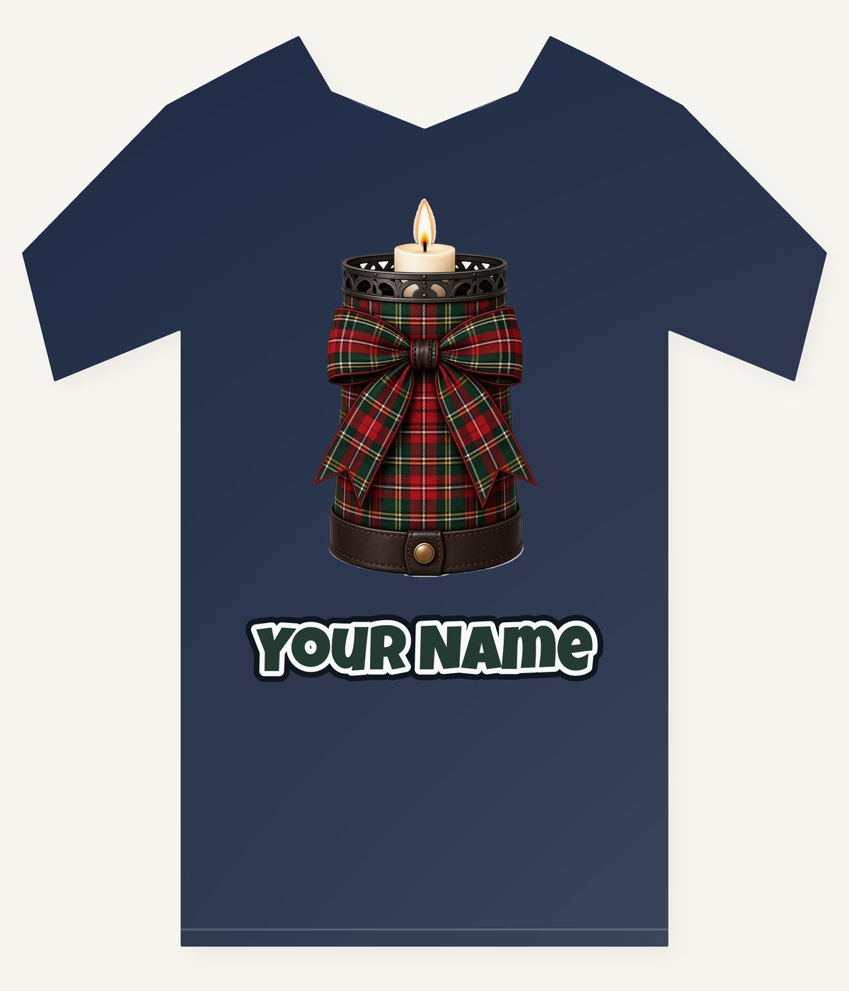 Tartan Candle Holder Personalised Kids Tee and Baby Bodysuit