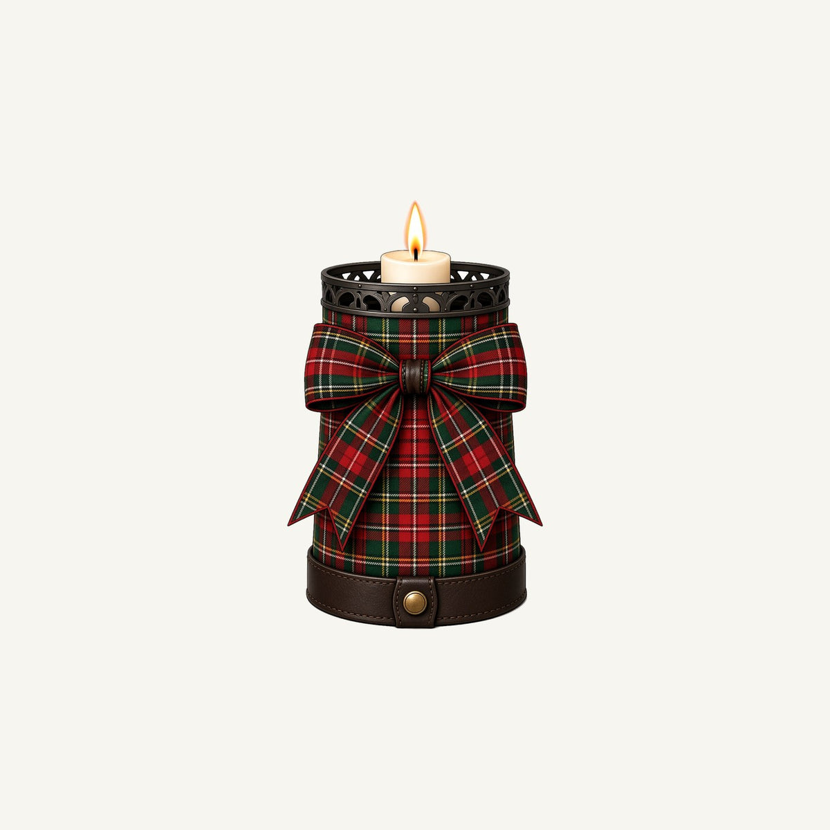Tartan Candle Holder Personalised Christmas Mug