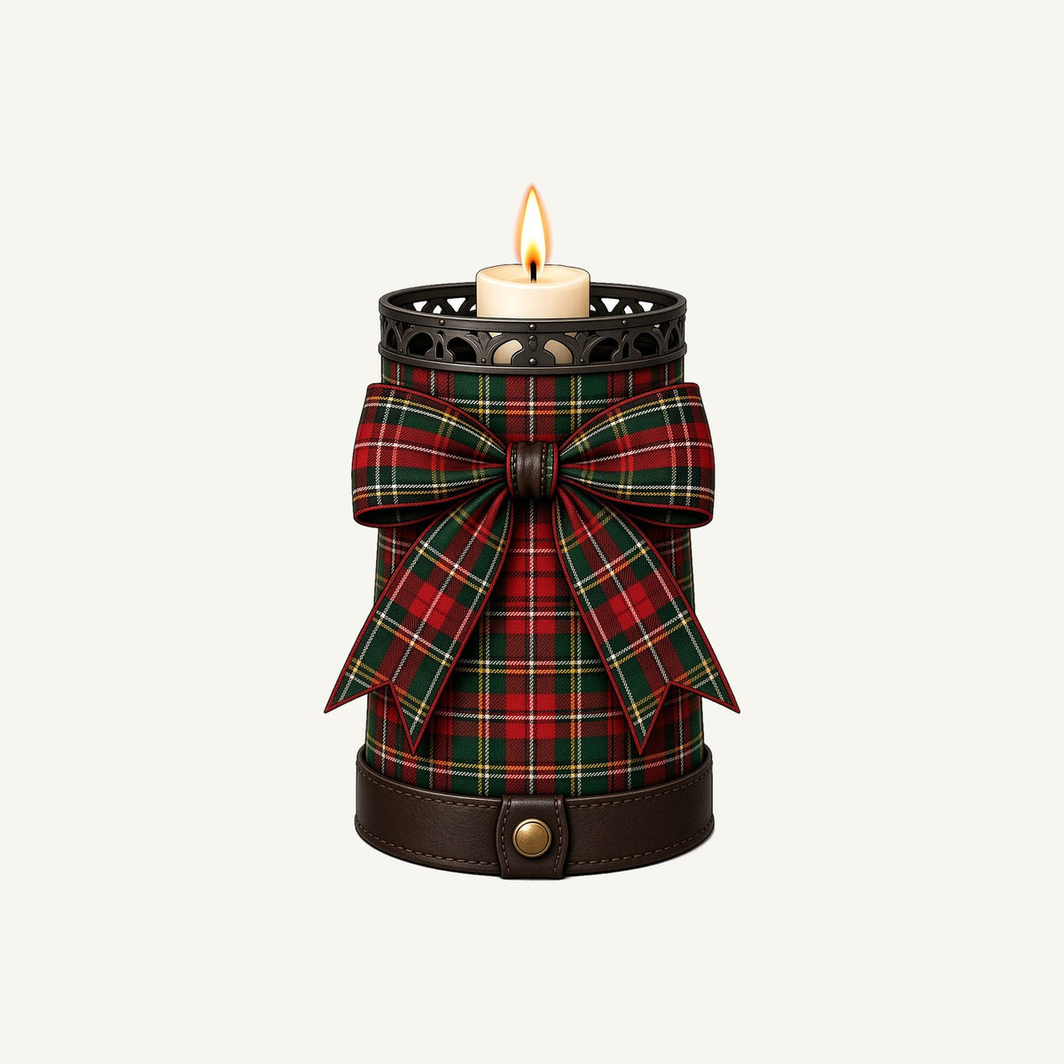 Tartan Candle Holder Personalised Santa Sack
