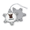Tartan Christmas Angel Personalised Pewter Christmas Ornament