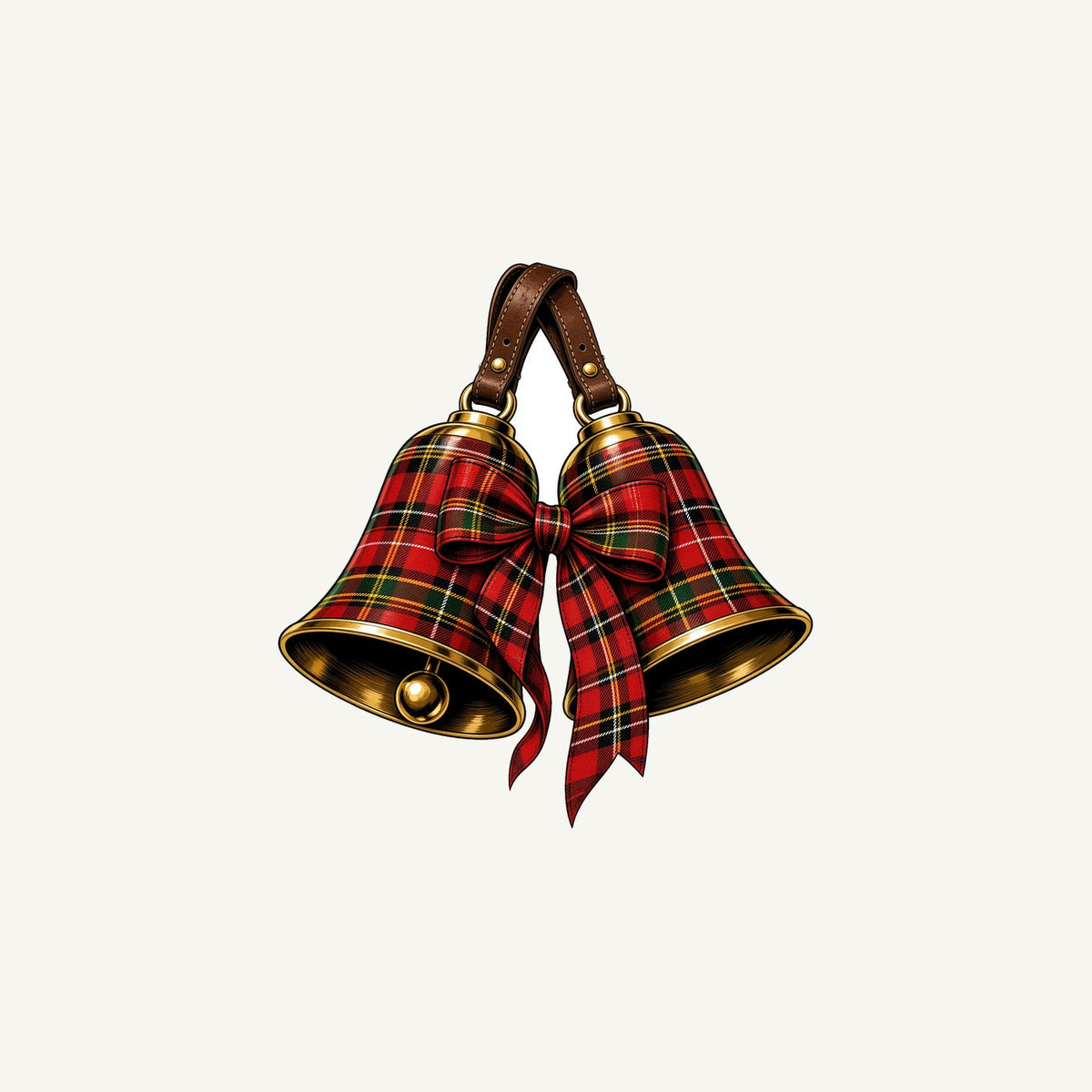 Tartan Christmas Bells Personalised Christmas Mug