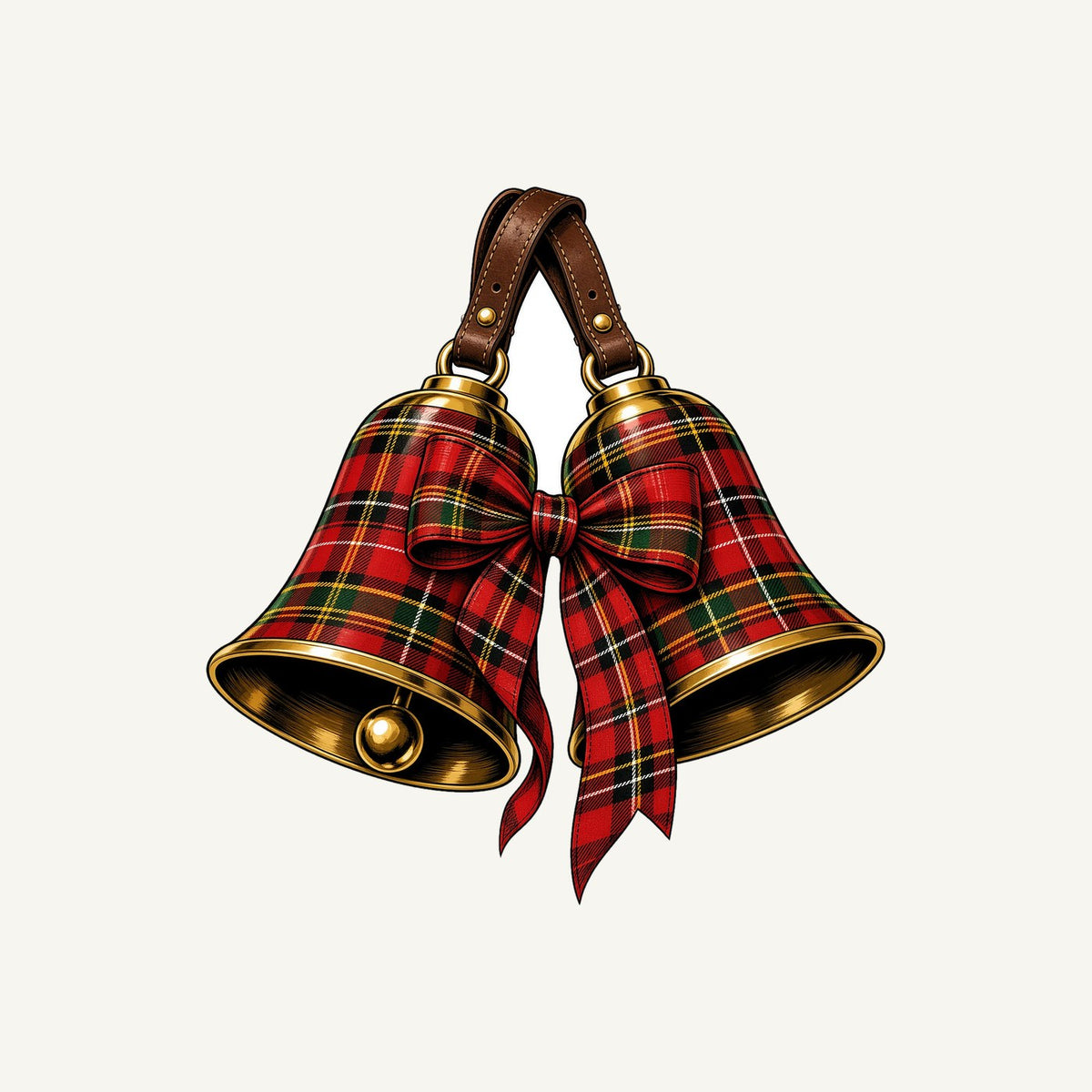 Tartan Christmas Bells Personalised Santa Sack