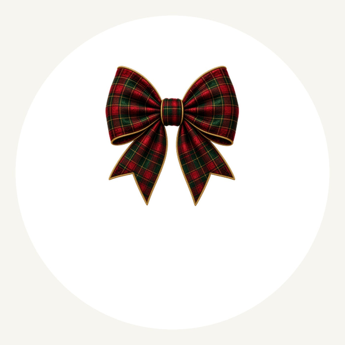 Tartan Christmas Bow Personalised Pewter Christmas Ornament