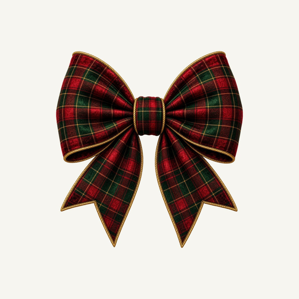 Tartan Christmas Bow Personalised Christmas T-Shirt and Hoodie