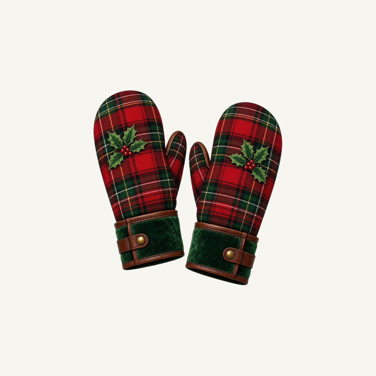 Tartan Christmas Mittens Personalised Christmas Mug