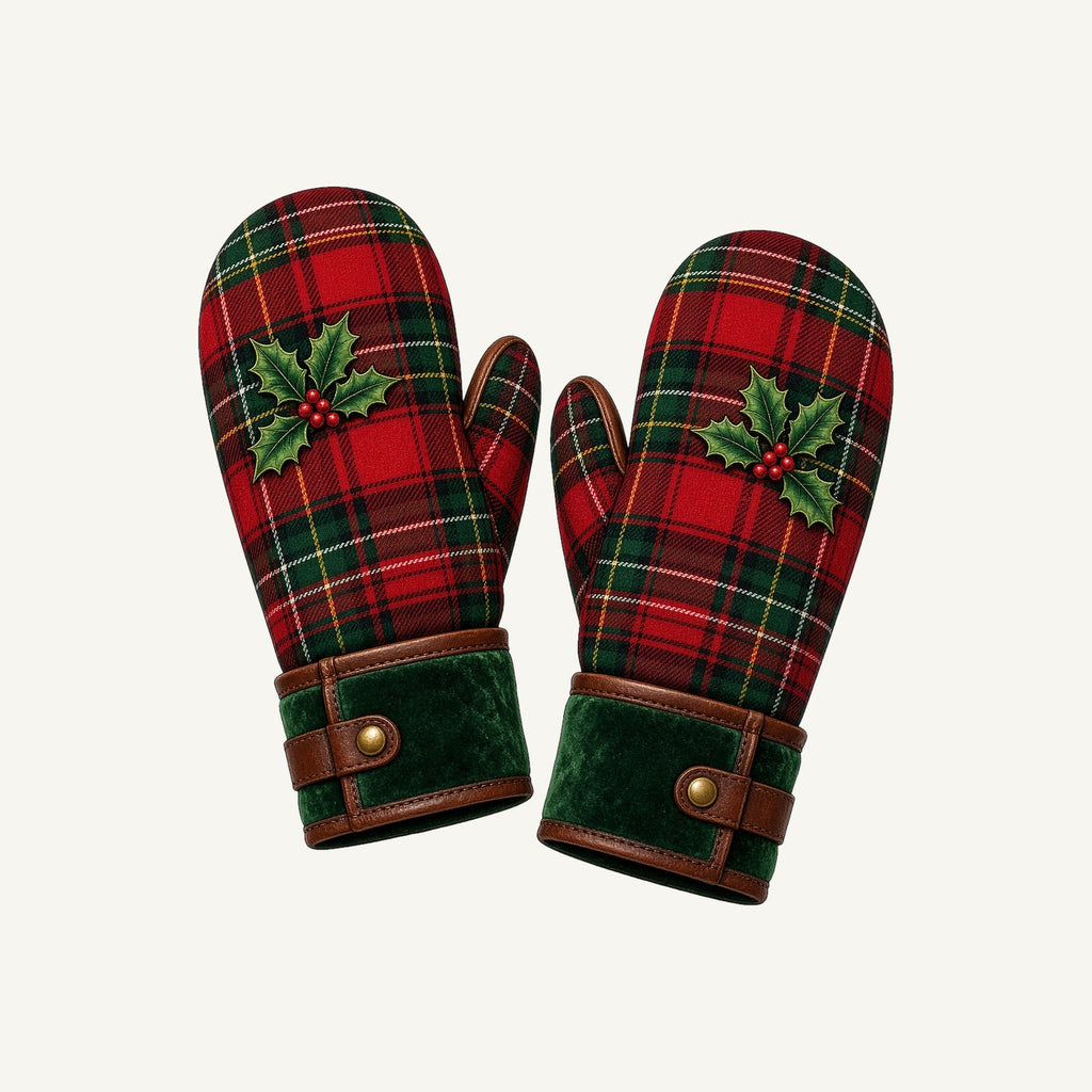 Tartan Christmas Mittens Personalised Santa Sack