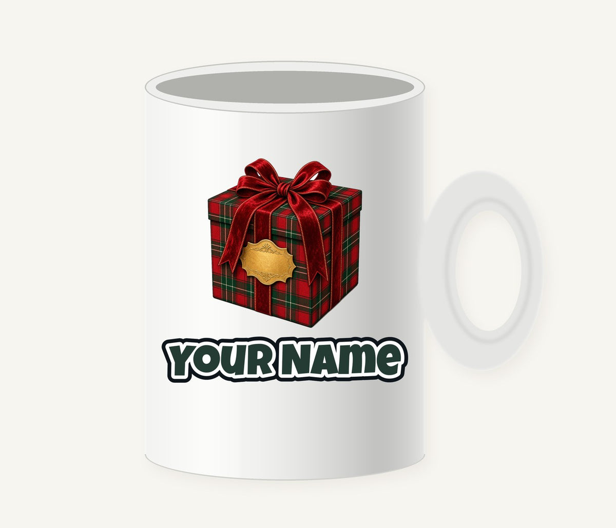 Tartan Gift Box Personalised Christmas Mug