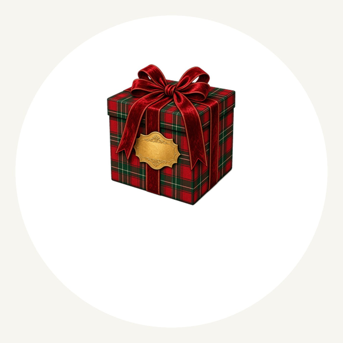 Tartan Gift Box Personalised Pewter Christmas Ornament