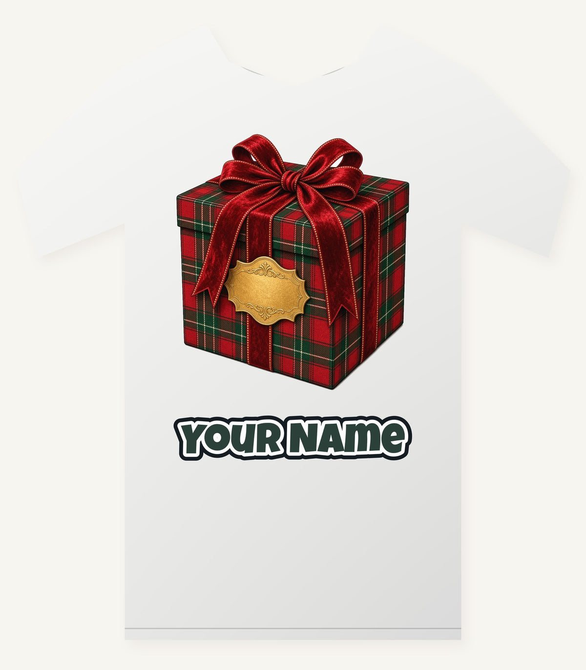 Tartan Gift Box Personalised Christmas T-Shirt and Hoodie