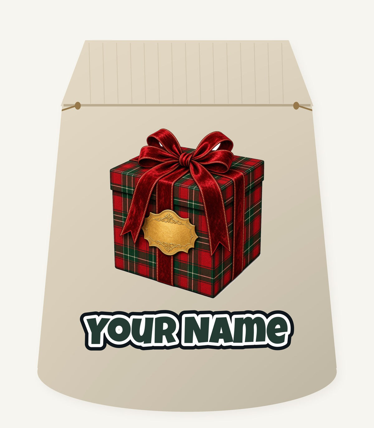 Tartan Gift Box Personalised Santa Sack