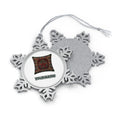 Tartan Holly Cushion Personalised Pewter Christmas Ornament