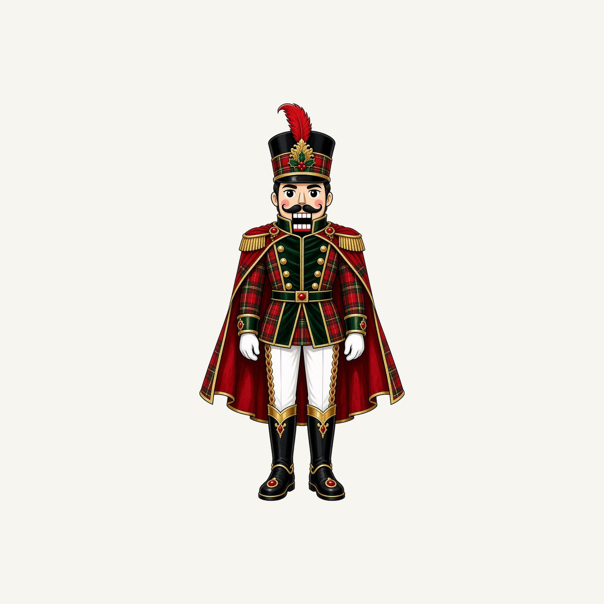 Tartan Nutcracker Soldier Personalised Kids Tee and Baby Bodysuit