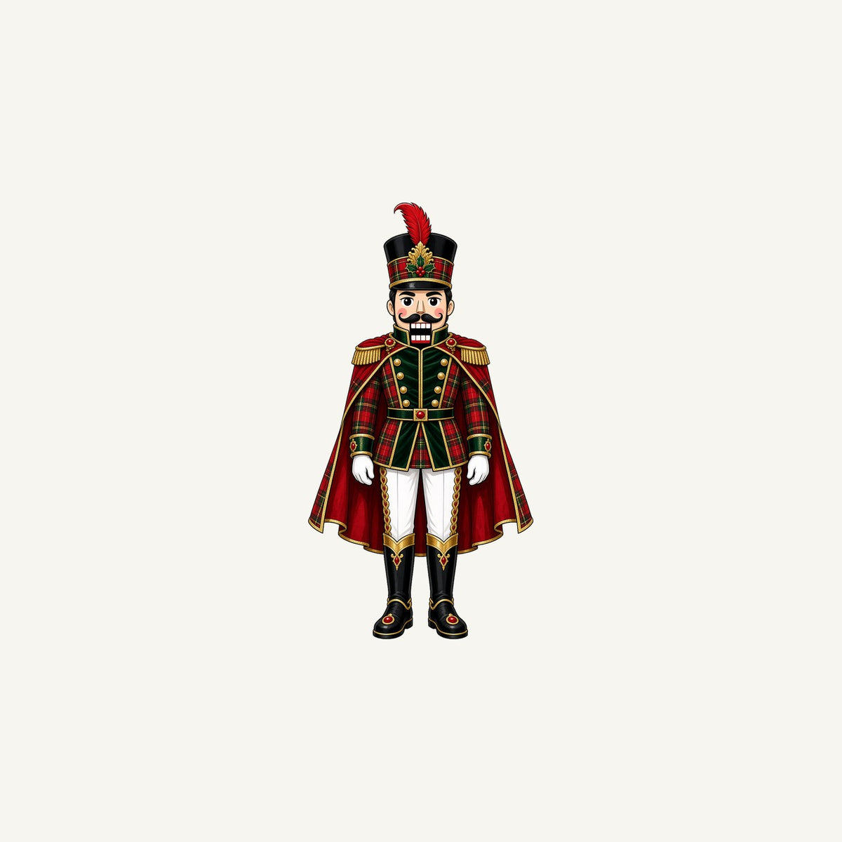 Tartan Nutcracker Soldier Personalised Christmas Mug