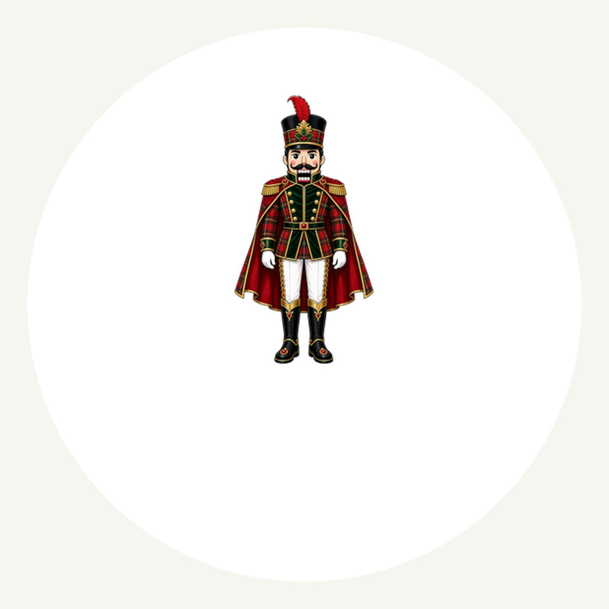 Tartan Nutcracker Soldier Personalised Pewter Christmas Ornament