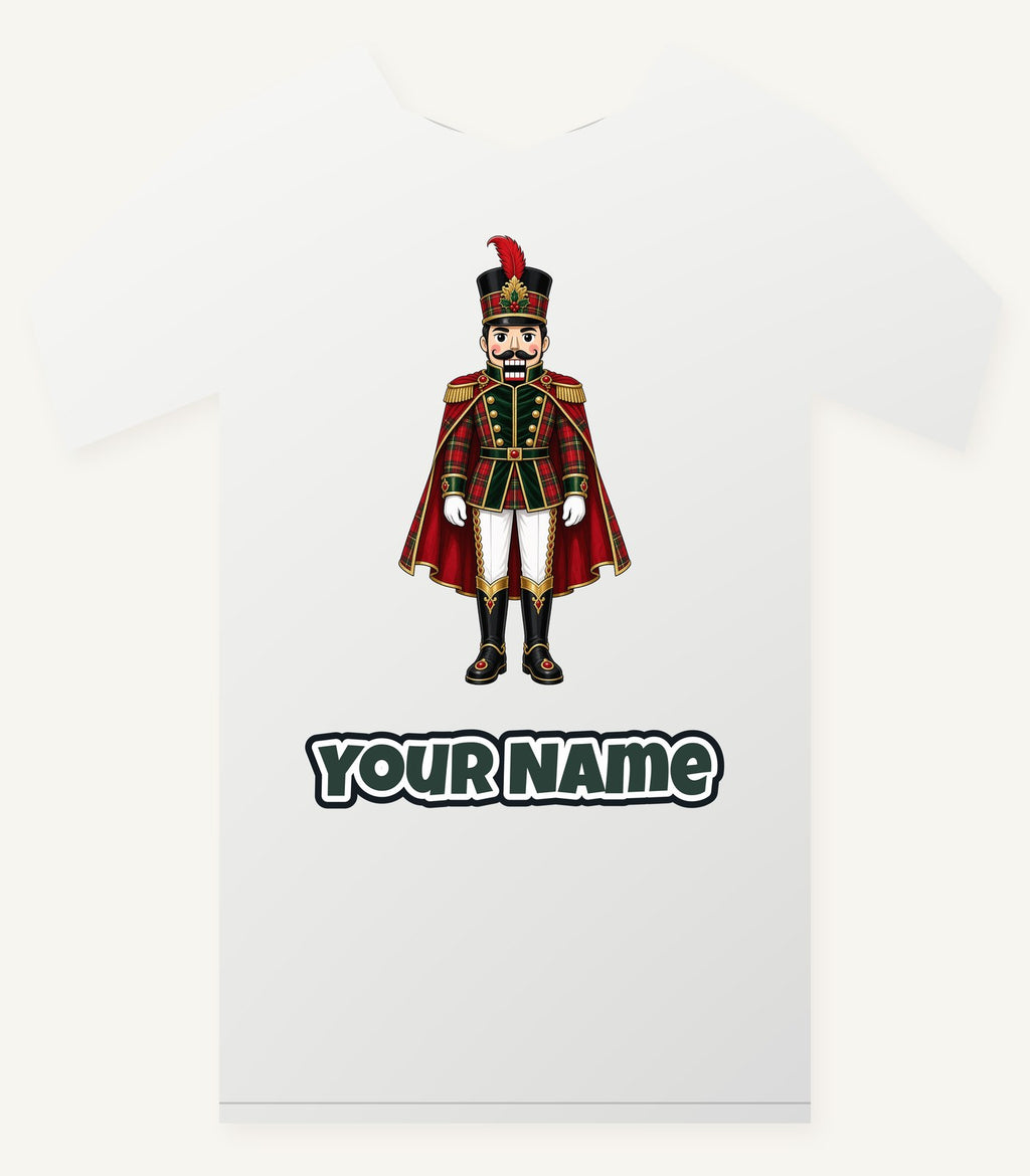 Tartan Nutcracker Soldier Personalised Christmas T-Shirt and Hoodie