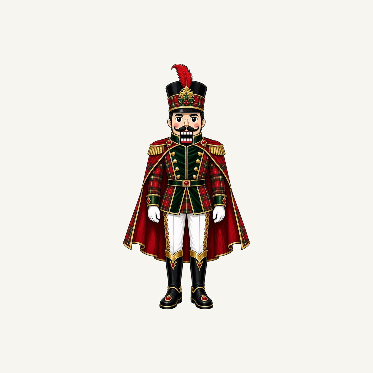 Tartan Nutcracker Soldier Personalised Christmas T-Shirt and Hoodie