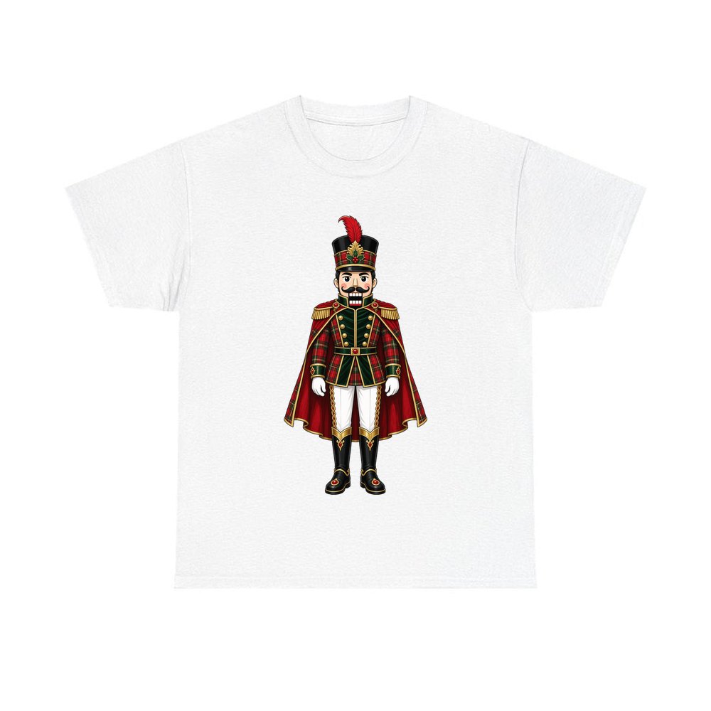 Tartan Nutcracker Soldier personalised Christmas T-shirt in white