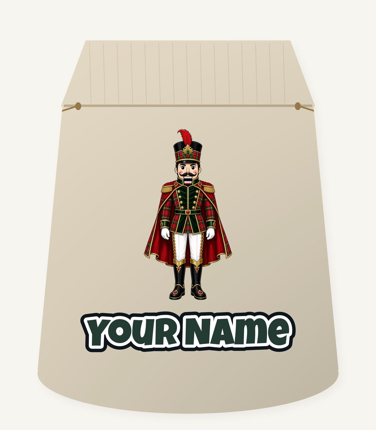 Tartan Nutcracker Soldier Personalised Santa Sack