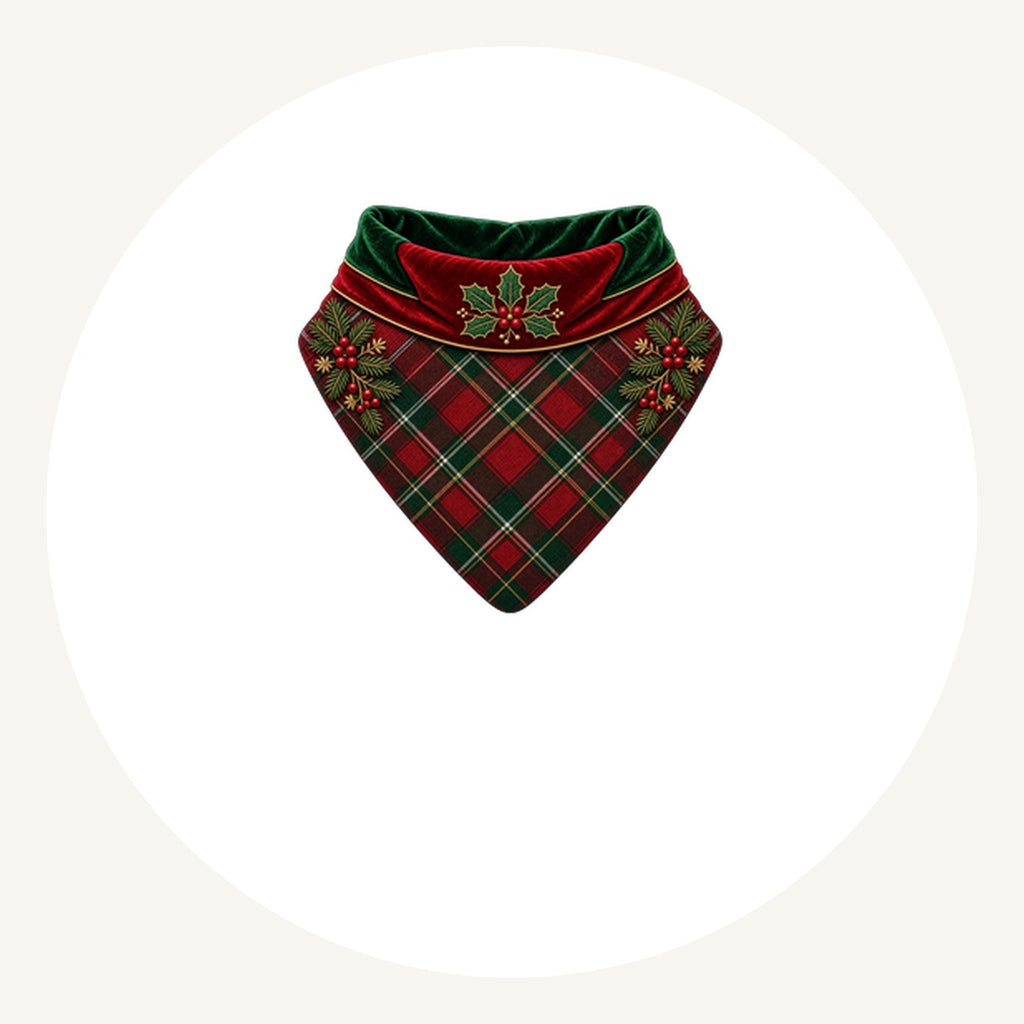 Tartan Pet Bandana Personalised Pewter Christmas Ornament