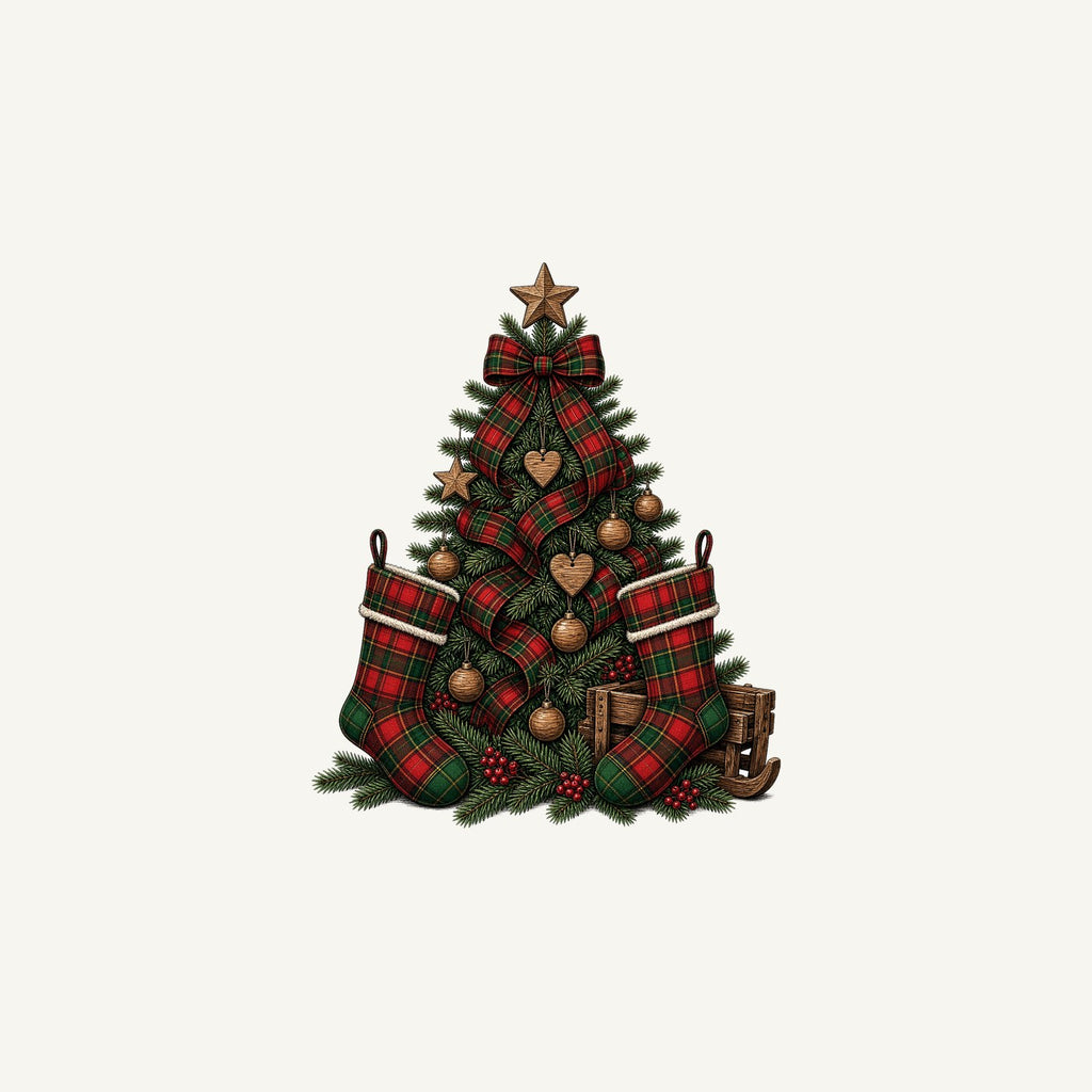 Tartan Plaid Christmas Tree Personalised Christmas Mug