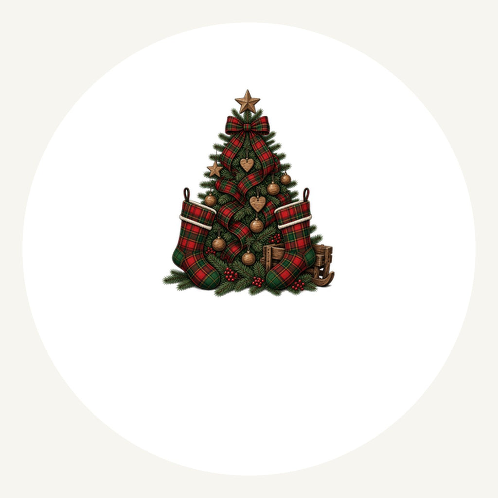 Tartan Plaid Christmas Tree Personalised Pewter Christmas Ornament
