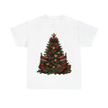 Tartan Plaid Christmas Tree design on a white tee