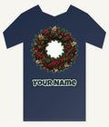 Tartan Ribbon Christmas Wreath Personalised Kids Tee and Baby Bodysuit