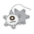 Tartan Ribbon Christmas Wreath Personalised Pewter Christmas Ornament