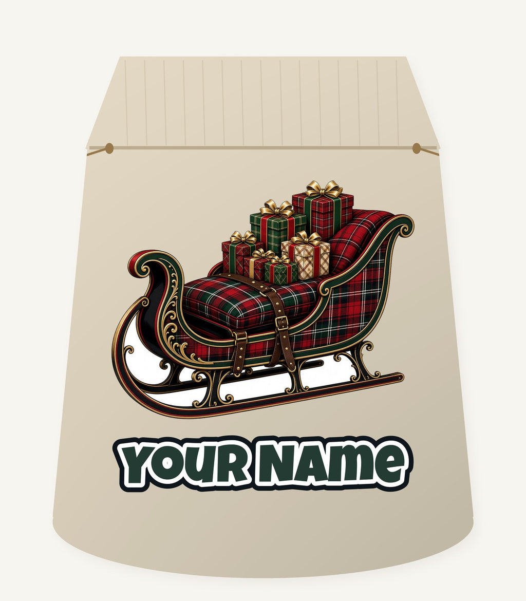 Tartan Sleigh and Gifts Personalised Santa Sack