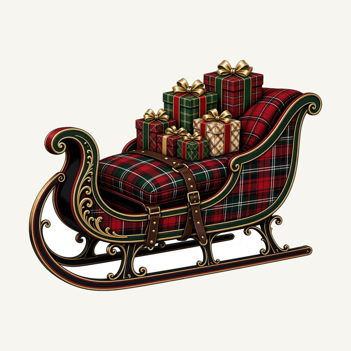 Tartan Sleigh and Gifts Personalised Santa Sack