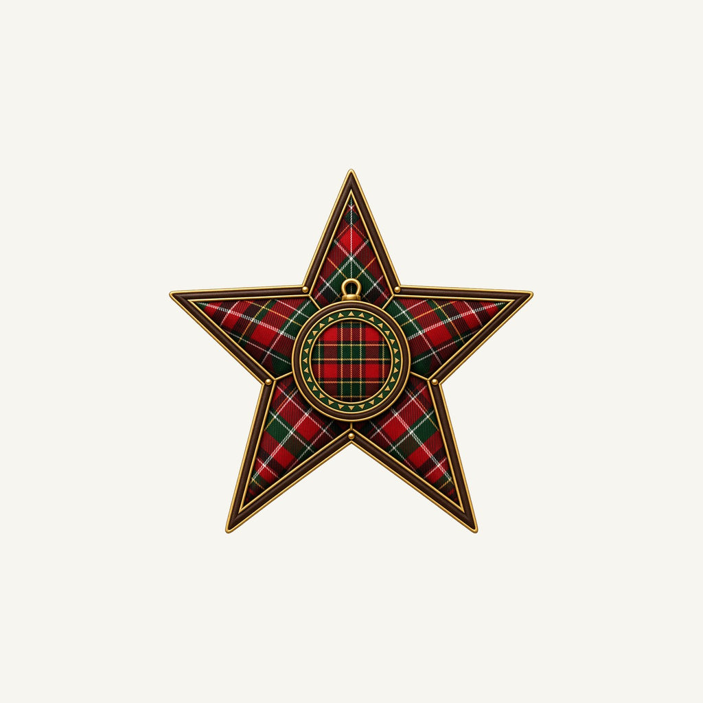 Tartan Star Ornament Personalised Christmas Mug