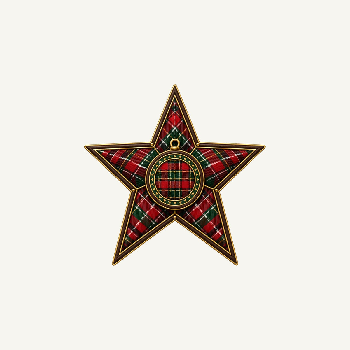 Tartan Star Ornament Personalised Christmas Mug