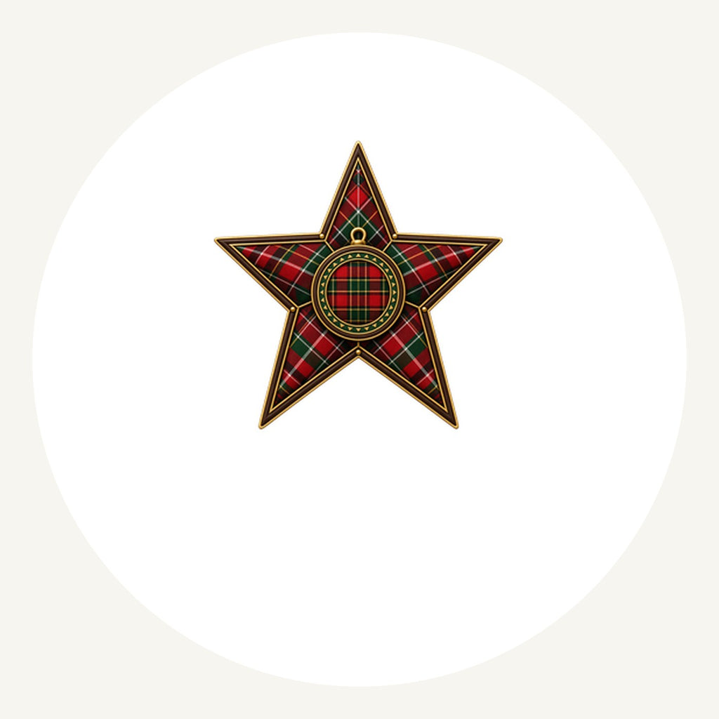 Tartan Star Ornament Personalised Pewter Christmas Ornament