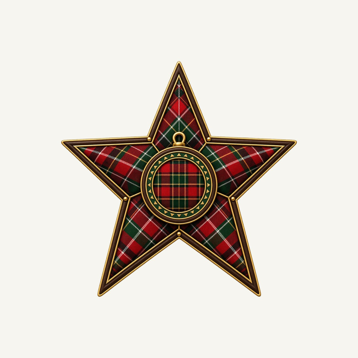 Tartan Star Ornament Personalised Santa Sack