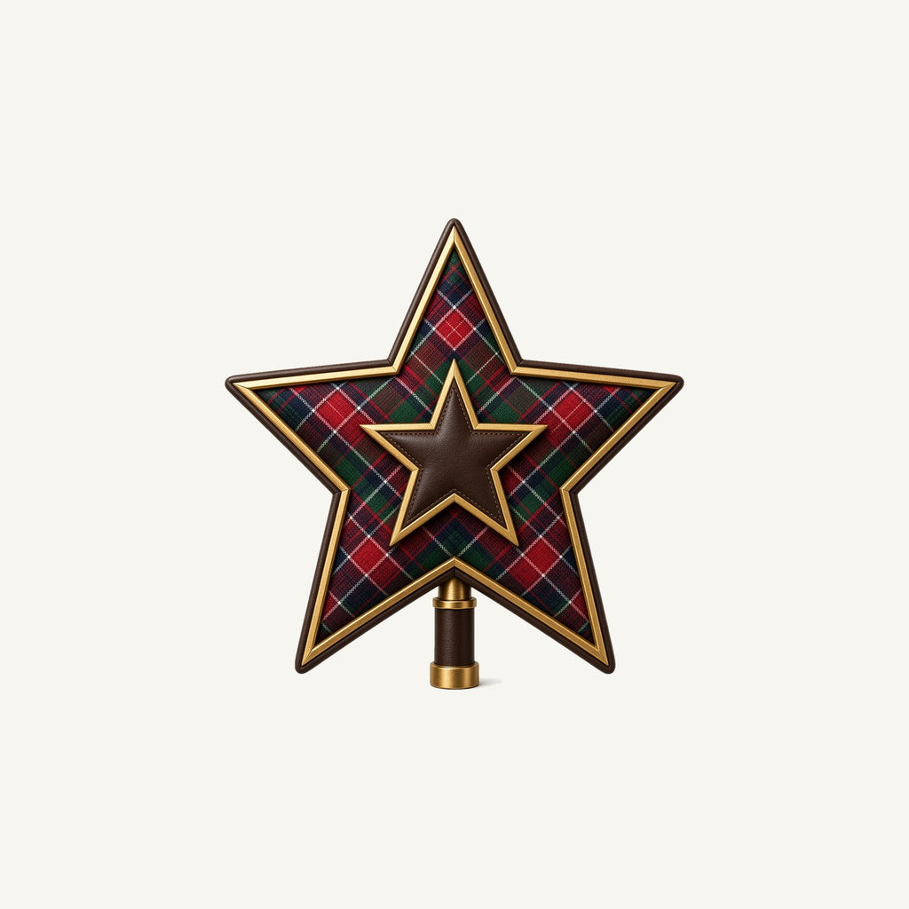 Tartan Star Tree Topper Personalised Christmas Mug
