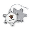 Tartan Star Tree Topper Personalised Pewter Christmas Ornament